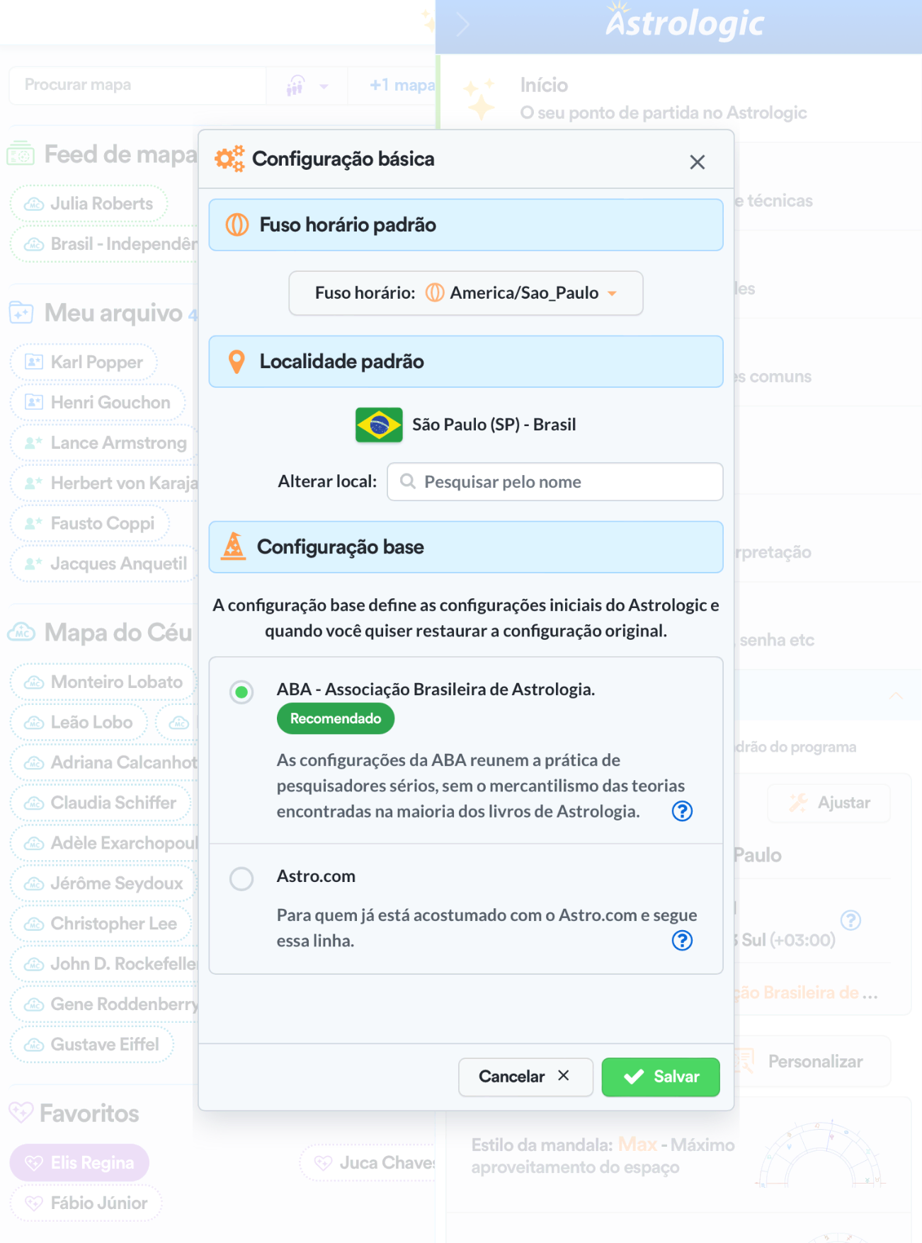 Configuração base